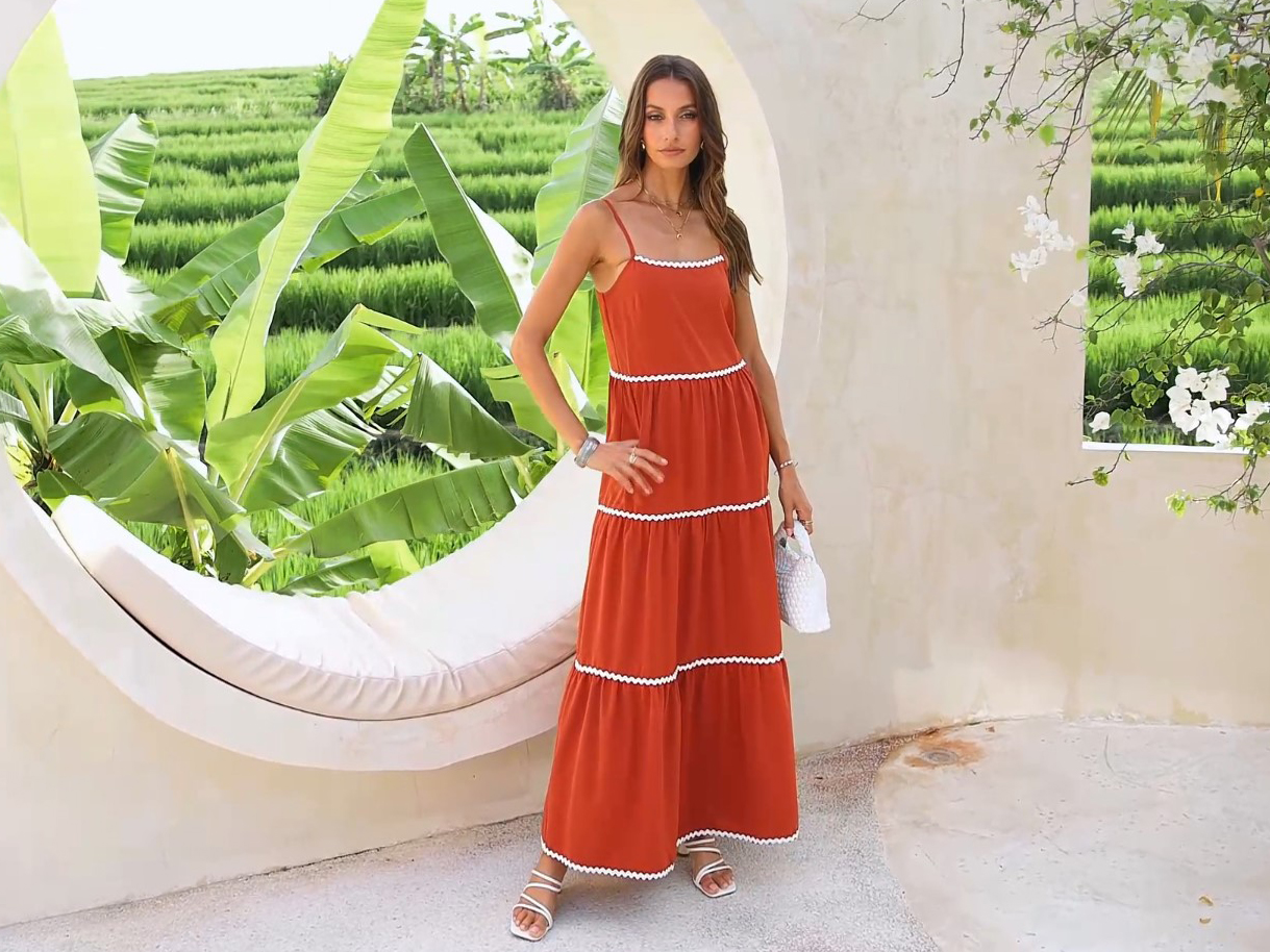 BTFBM Boho Summer Dresses 2025 Spaghetti Strap Backless Sundress